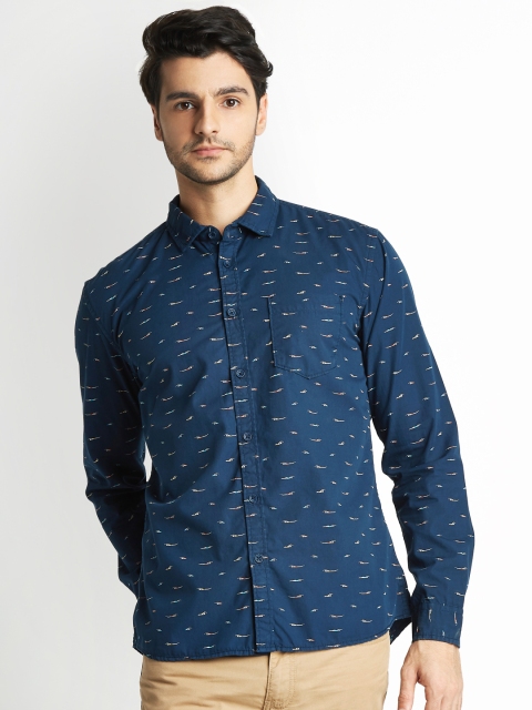 

Urban Ranger by pantaloons Men Blue Slim Fit Printed Casual Shirt