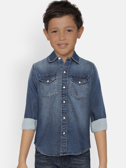 

GAP Boys' Blue Super Soft Denim Shirt