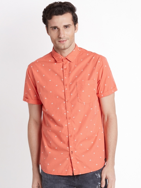 

Urban Ranger by pantaloons Men Coral Slim Fit Printed Casual Shirt