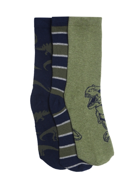 

GAP Boys' Pack of 3 Dino Crew Socks, Olive