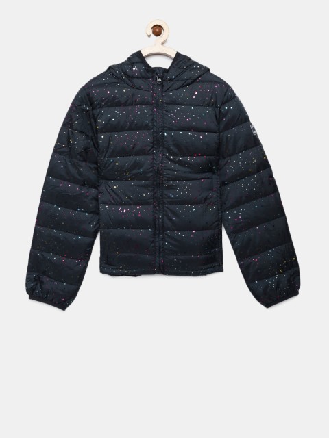

GAP Girls' Navy Blue Coldcontrol Lite Print Puffer Jacket