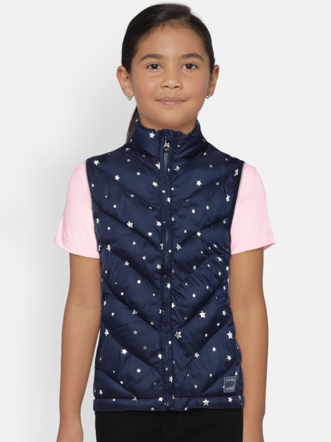 

GAP Girls' Navy Blue Star Print Puffer Vest