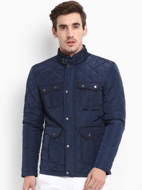 

Red Tape Men Blue Solid Quilted Jacket