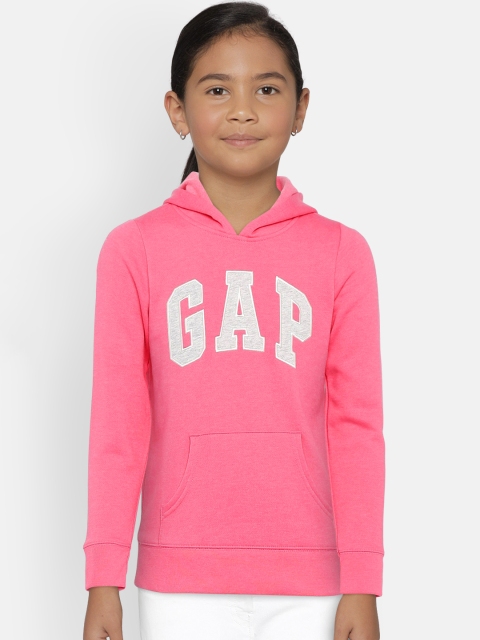 

GAP Girls' Pink Logo Hoodie Sweatshirt in Fleece