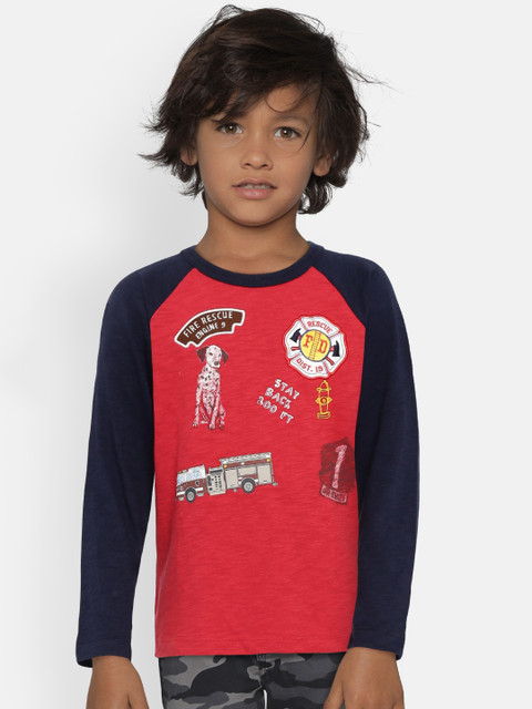 

GAP Boys' Graphic Raglan T-Shirt, Red