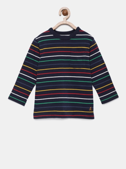 

GAP Boys' Stripe Long Sleeve T-Shirt, Blue