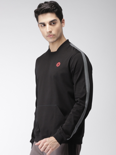 

2GO Men Black Solid Sweatshirt