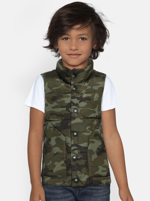 

GAP Boys' Green Camouflage Puffer Vest