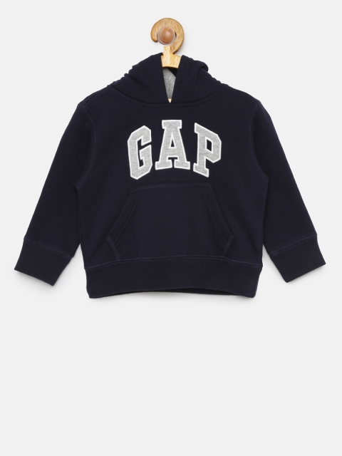 

GAP Baby Boys' Navy Blue Logo hoodie pullover