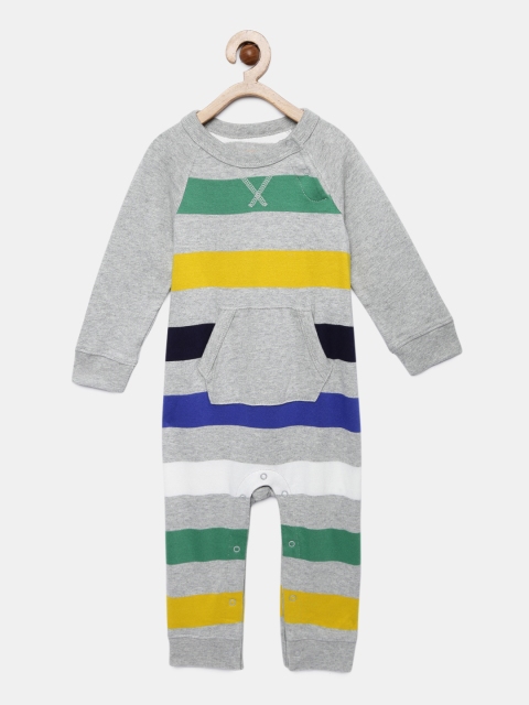 

GAP Baby Boys' Grey Raglan Pocket One-Piece