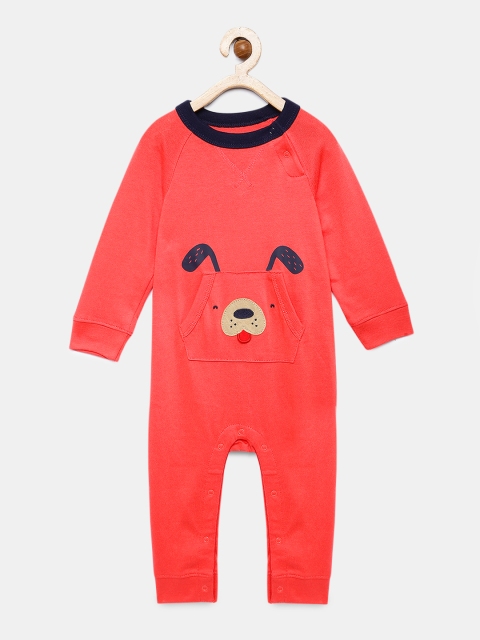 

GAP Baby Boys' Red Raglan Pocket One-Piece