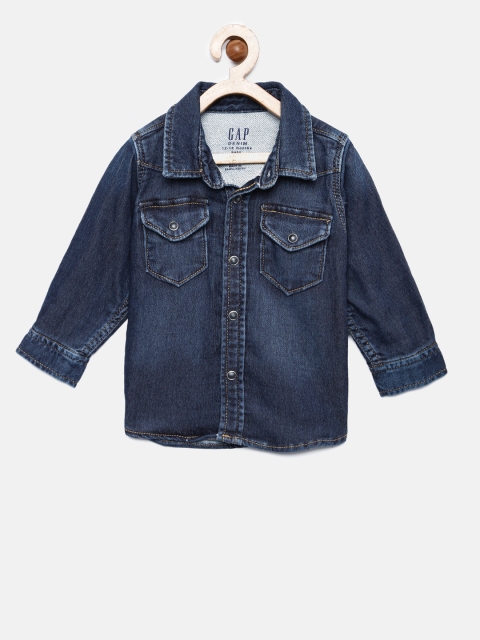 

GAP Boys' Blue Super Soft Denim Western Shirt