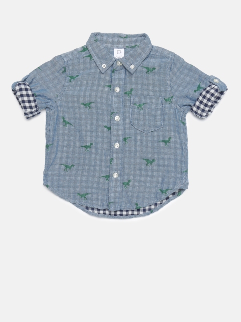 

GAP Boys' Double-Weave Convertible Shirt, Blue