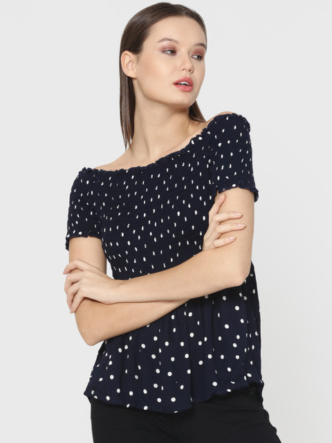 

ONLY Women Navy Blue Printed Top