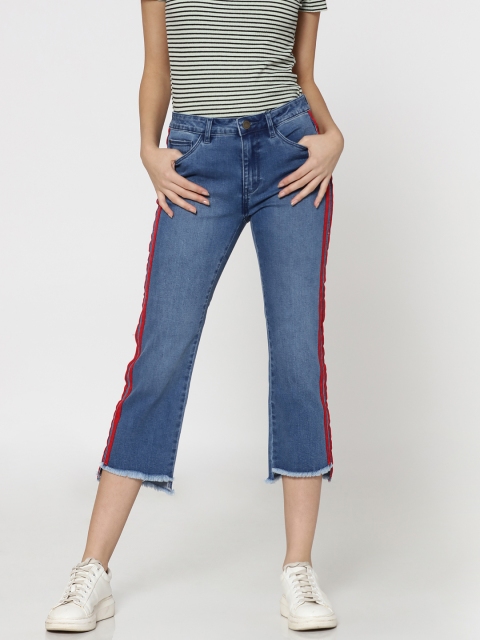 

ONLY Women Blue Regular Fit Mid-Rise Cropped Stretchable Jeans