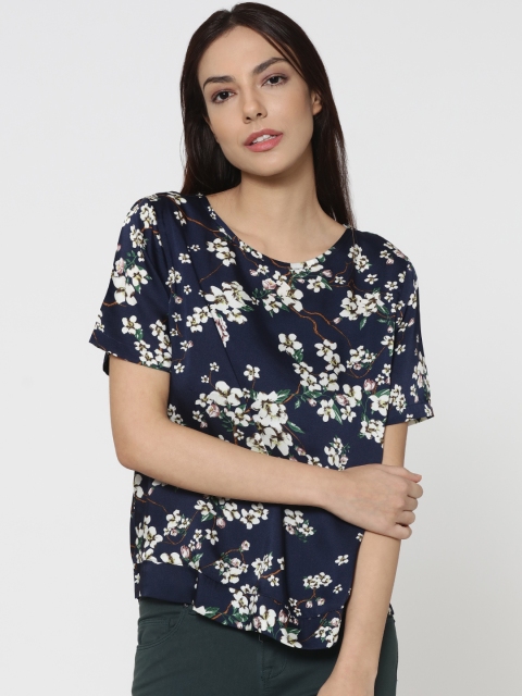 

ONLY Women Navy Blue Printed Top