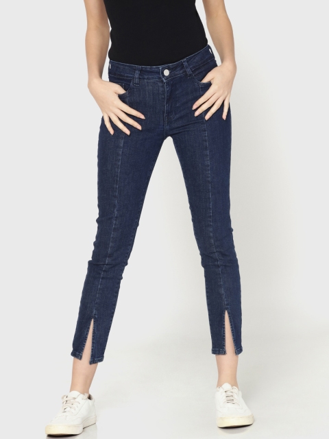 

ONLY Women Blue Skinny Fit Mid-Rise Clean Look Stretchable Jeans