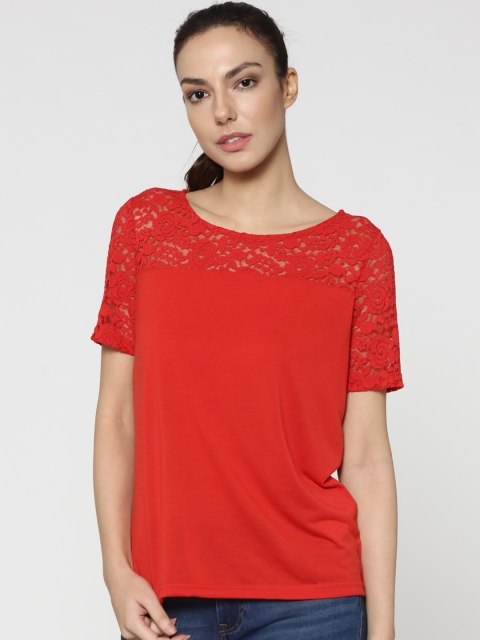 

ONLY Women Red Solid Top