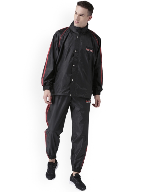 

USI UNIVERSAL Men Black Solid Track Pants