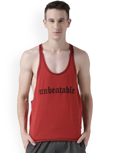 

USI UNIVERSAL Men Red Printed Scoop Neck Training T-shirt