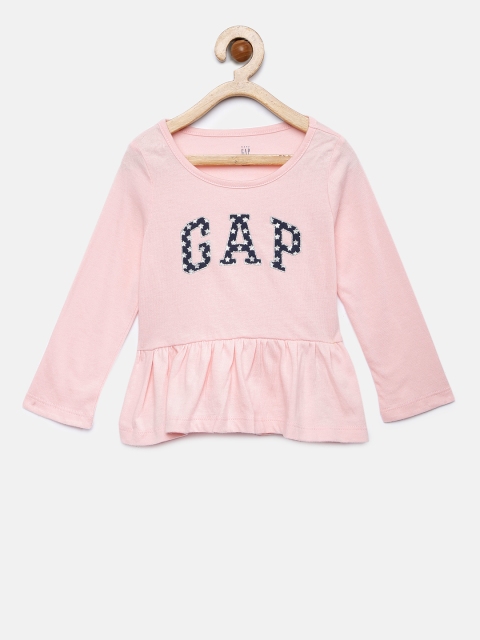 

GAP Girls' Pink Logo Peplum T-Shirt