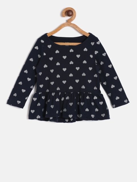 

GAP Girls' Navy Blue Floral Print Tunic Top