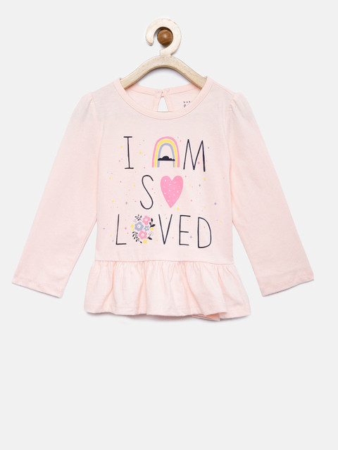 

GAP Girls' Pink Graphic Peplum T-Shirt