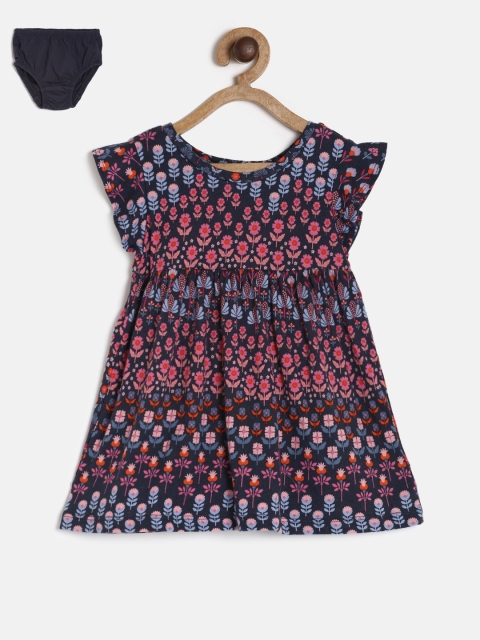 

GAP Girls' Multicoloured Floral Print Print Flutter Dress, Multi