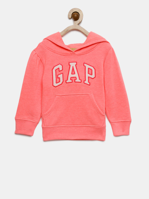 

GAP Girls' Pink Pop Neon Logo Hoodie Sweatshirt in Fleece