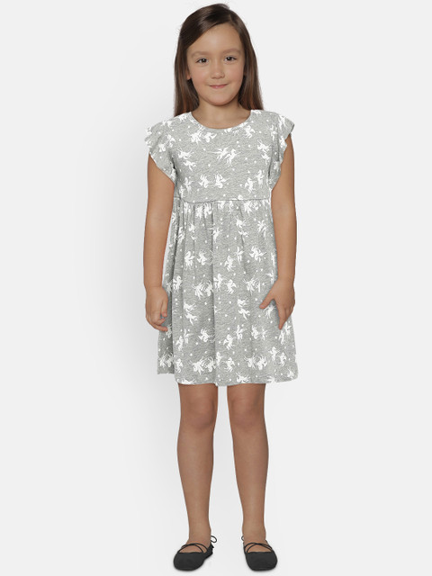 

GAP Girls' Grey Unicorns Print Flutter Dress