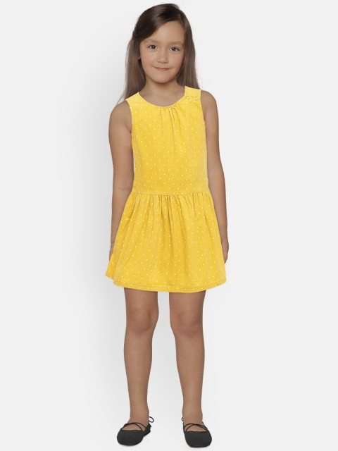 

GAP Girls' Yellow Print Cord Fit & Flare Dress