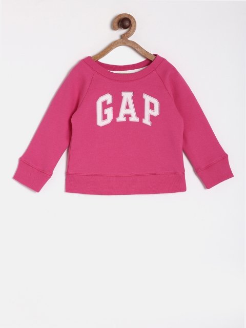 

GAP Girls' Pink Logo Raglan Crewneck Sweatshirt