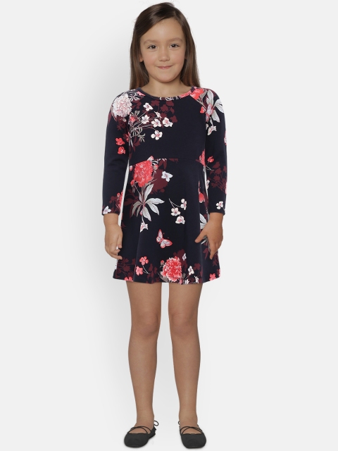 

GAP Girls Navy Blue Print Flutter Dress