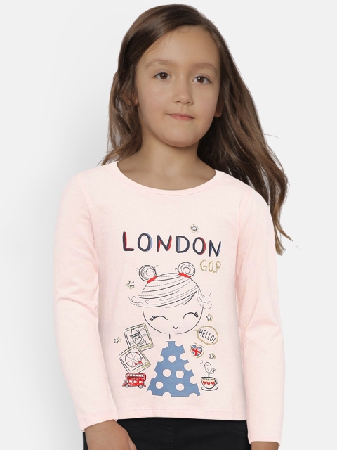 

GAP Girls' Pink Graphic Long Sleeve T-Shirt