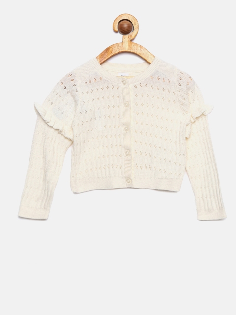 

GAP Girls Off-White Self Design Cardigan