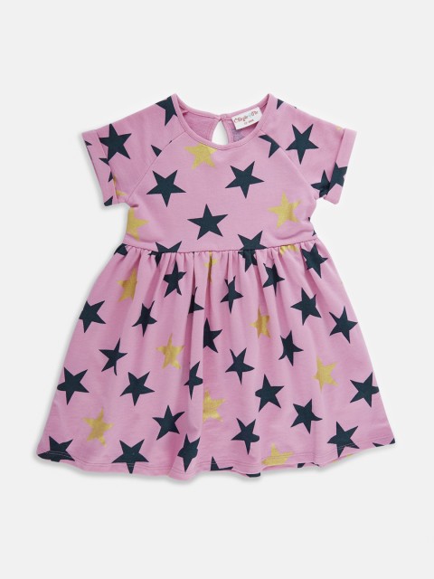 

Chirpie Pie by Pantaloons Girls Pink Printed Fit and Flare Dress