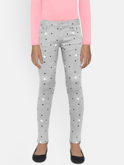 

GAP Girls' Super Skinny Printed Jeans, Grey