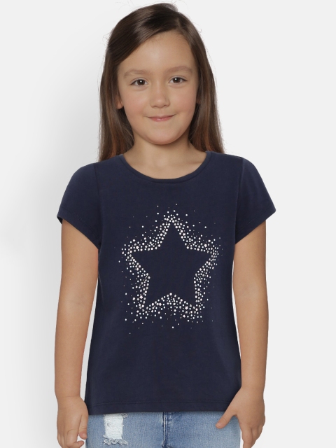 

GAP Girls' Navy Blue Graphic Short Sleeve T-Shirt