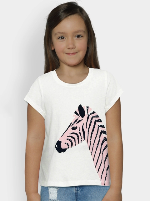 

GAP Girls' White Graphic Short Sleeve T-Shirt