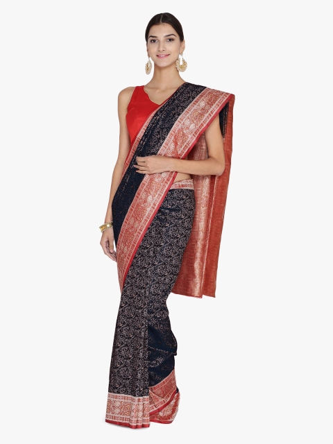 

Chhabra 555 Black & Red Art Silk Woven Design Banarasi Saree