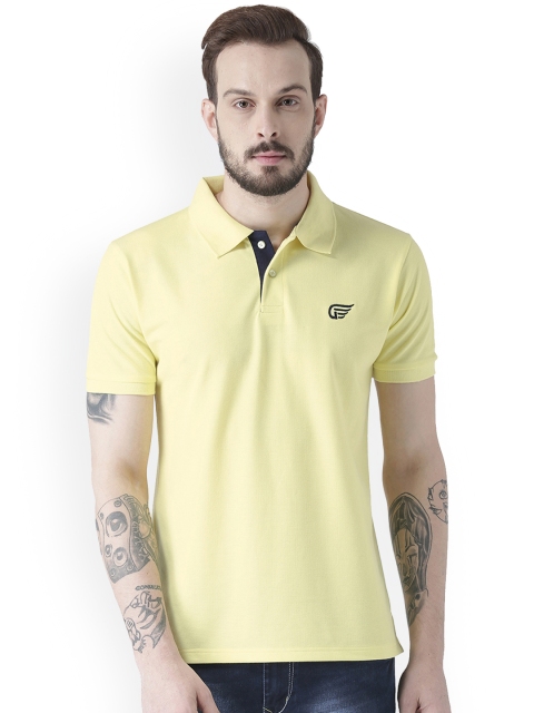 

GRIFFEL Men Yellow Solid Polo Collar T-shirt