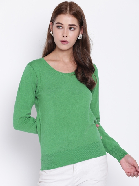 

Madame Women Green Solid Pullover