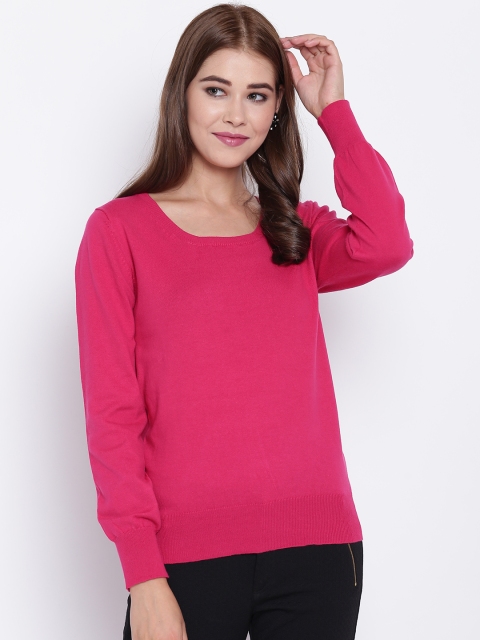 

Madame Women Pink Solid Sweater