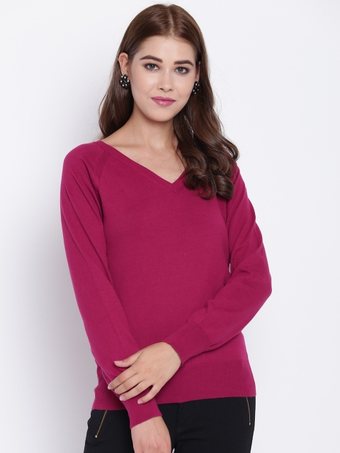

Madame Women Magenta Solid Sweater