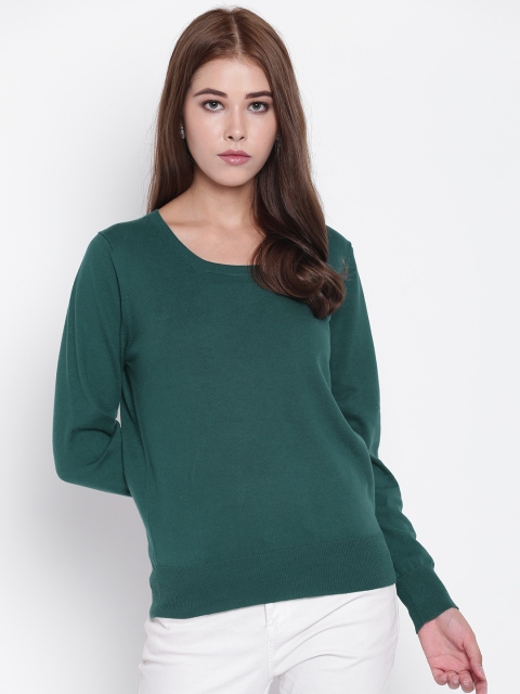 

Madame Women Green Solid Pullover