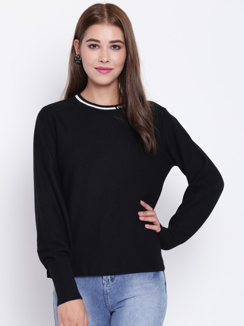

Madame Women Black Solid Sweater