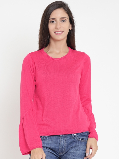 

Madame Women Pink Solid Pullover