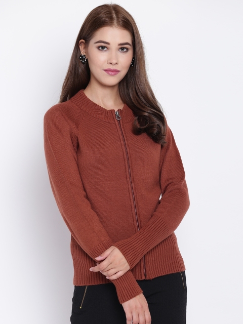 

Madame Women Brown Solid Cardigan
