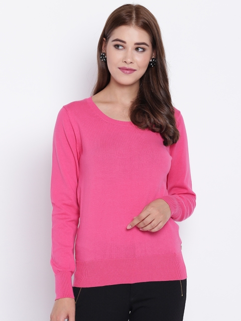 

Madame Women Pink Solid Sweater
