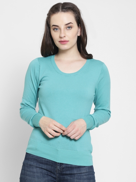 

Madame Women Blue Solid Pullover